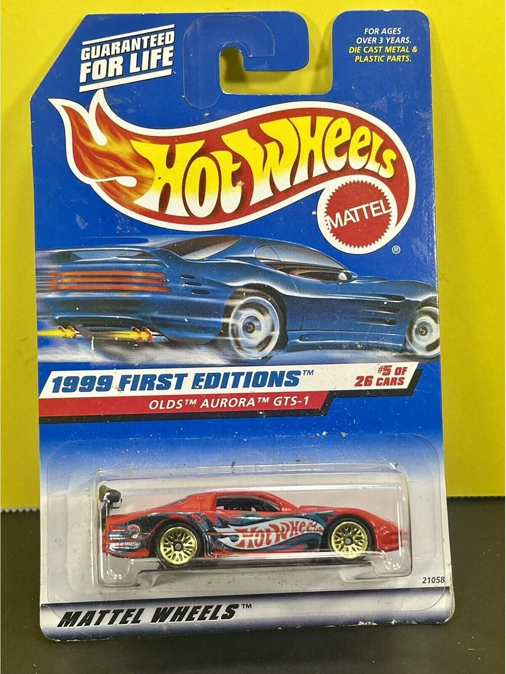 Hot Wheels 1999 #911 First Editions #5/26 Old Aurora GTS-1 Red